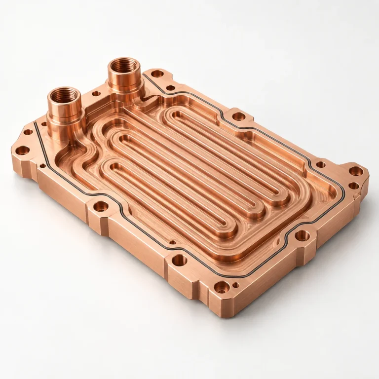 Precision-machined copper thermal cold plate with serpentine channels