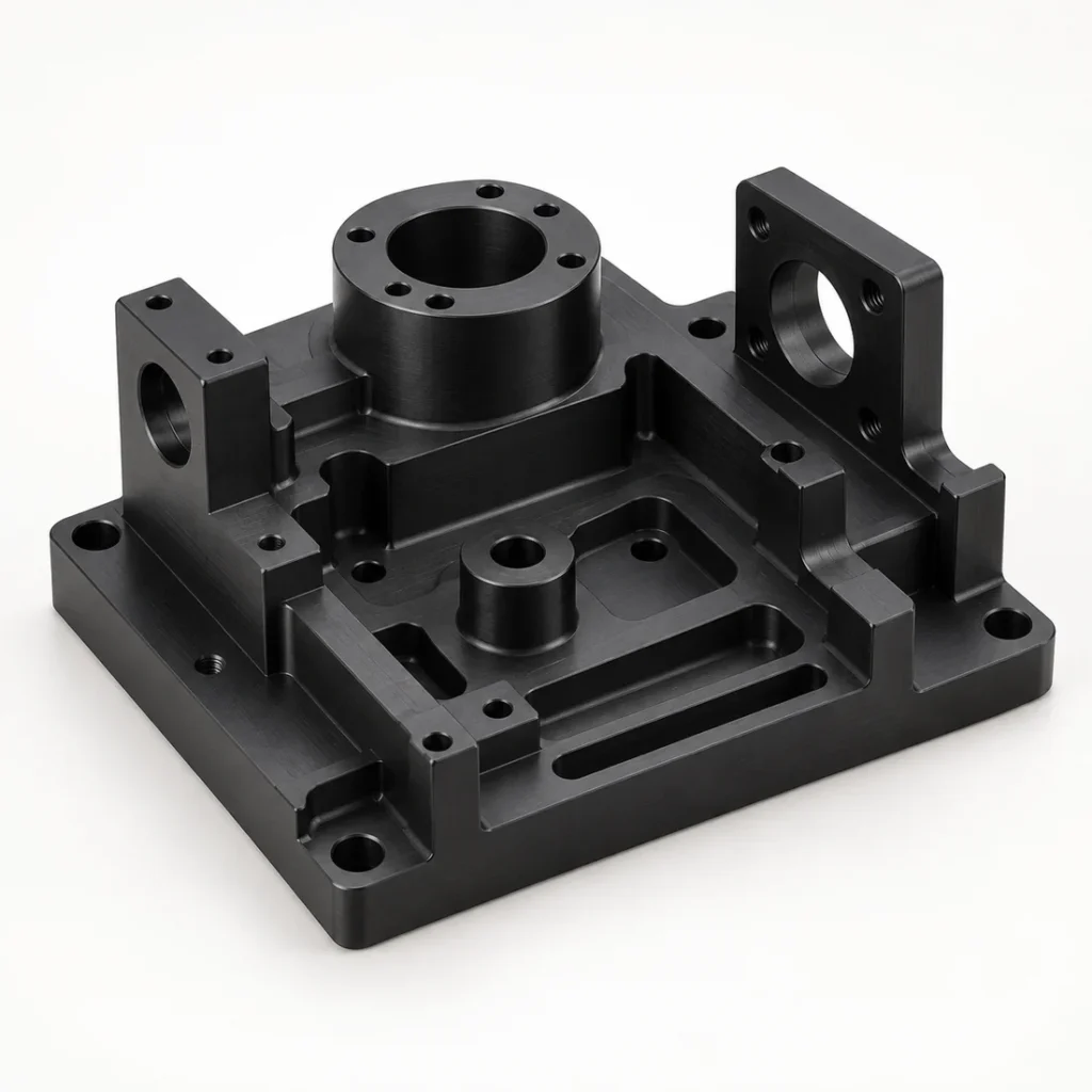 Complex CNC-machined black POM inspection fixture