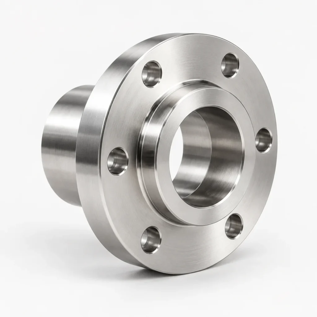 Precision-machined stainless steel flange