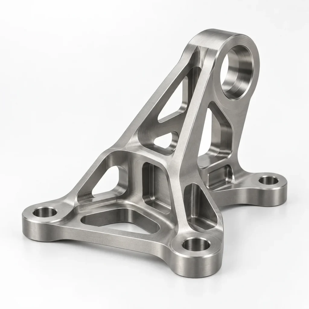 Lightweight precision-machined titanium alloy bracket