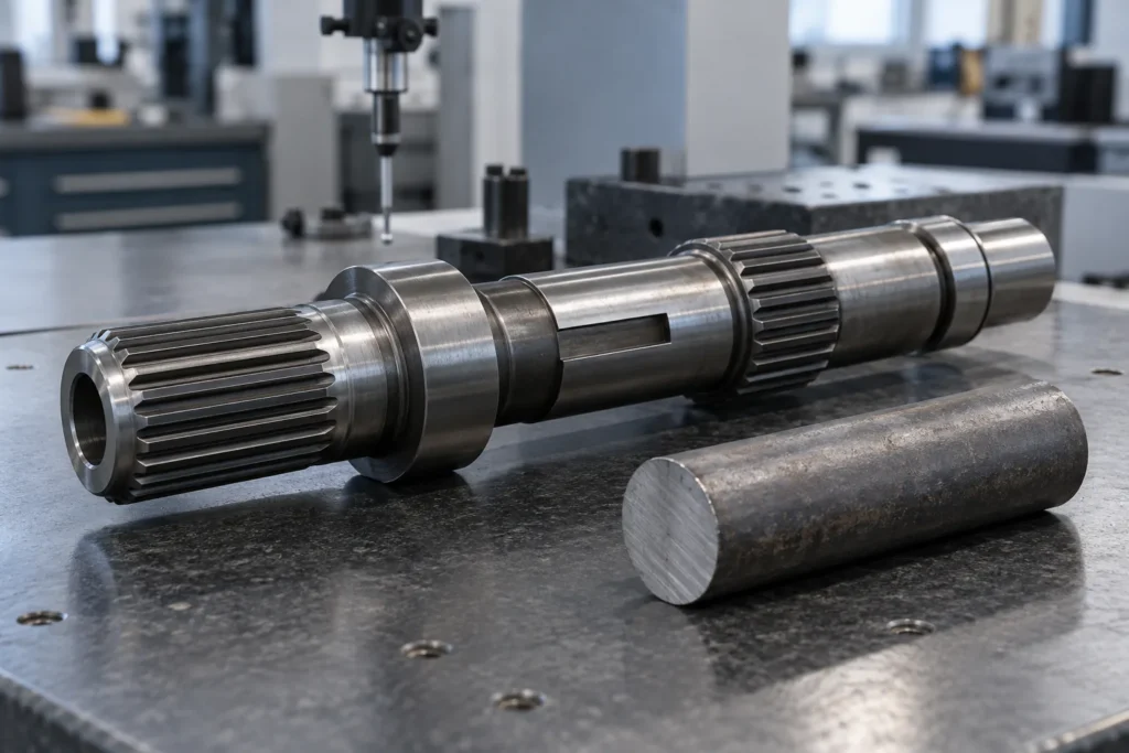 45 steel machined splined shaft