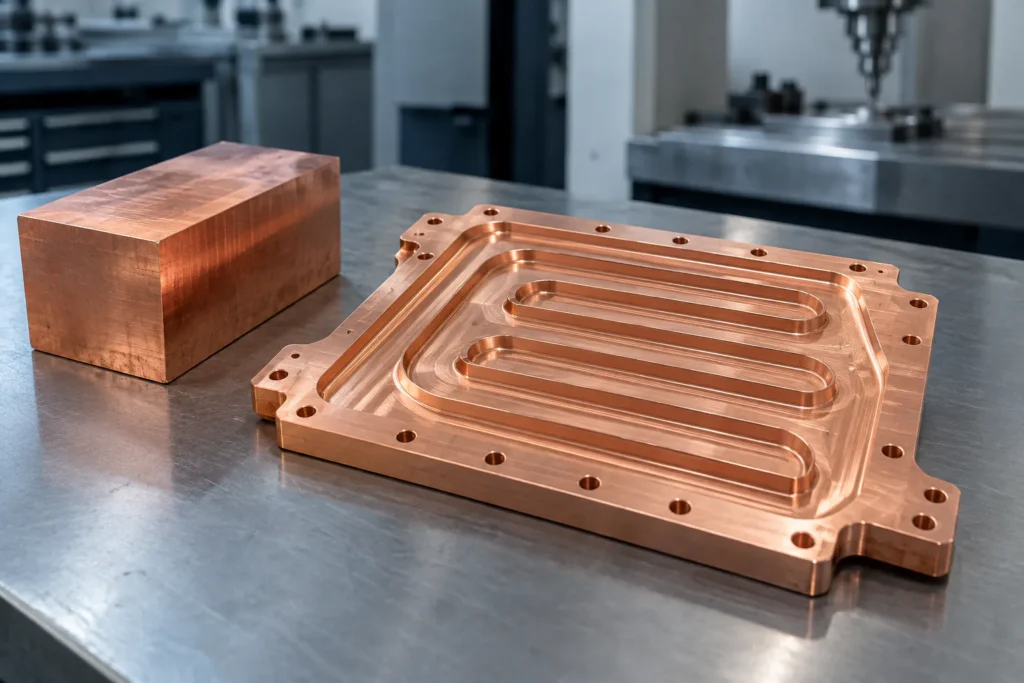 Copper t2 machined cold plate
