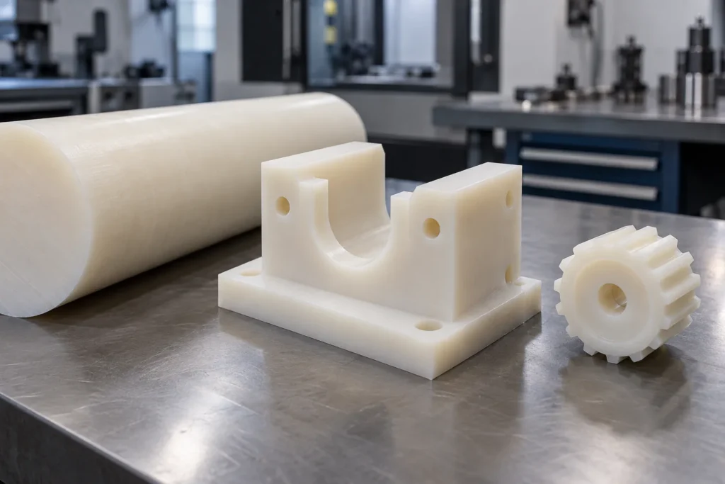Nylon pa6 machined guide block