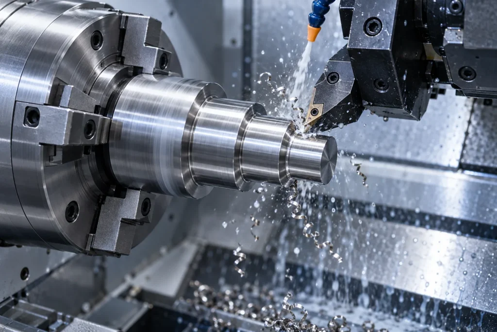 Generic technical illustration of CNC turning