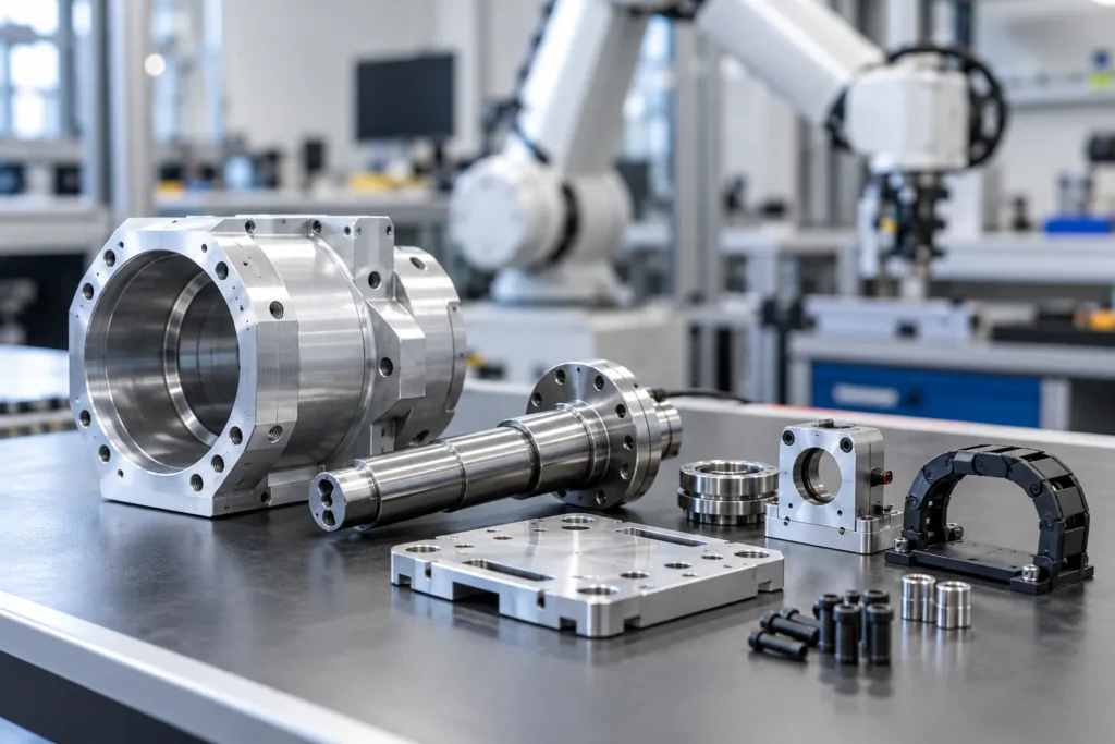 Robot joint housing, shaft, fixture plate and automation components